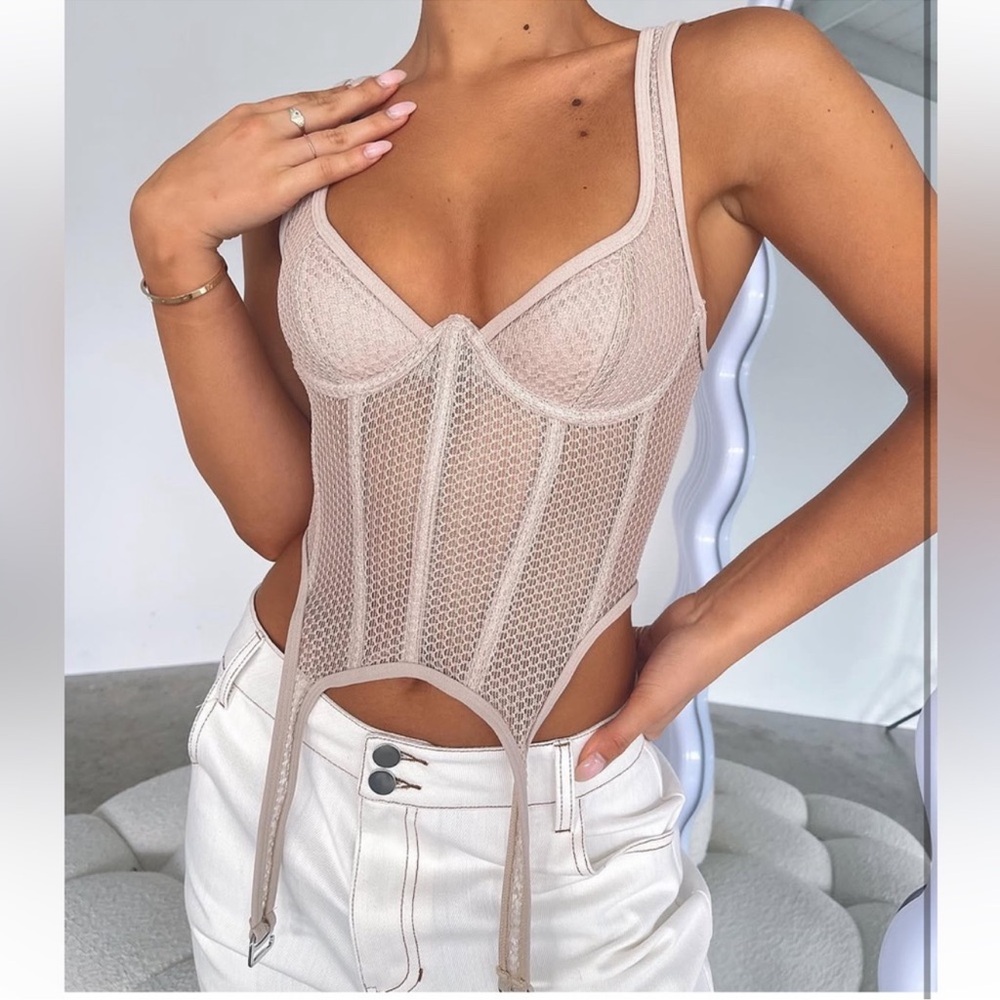 *New* White Fox Enlighten me Bustier taupe size Medium - Picture 2 of 13
